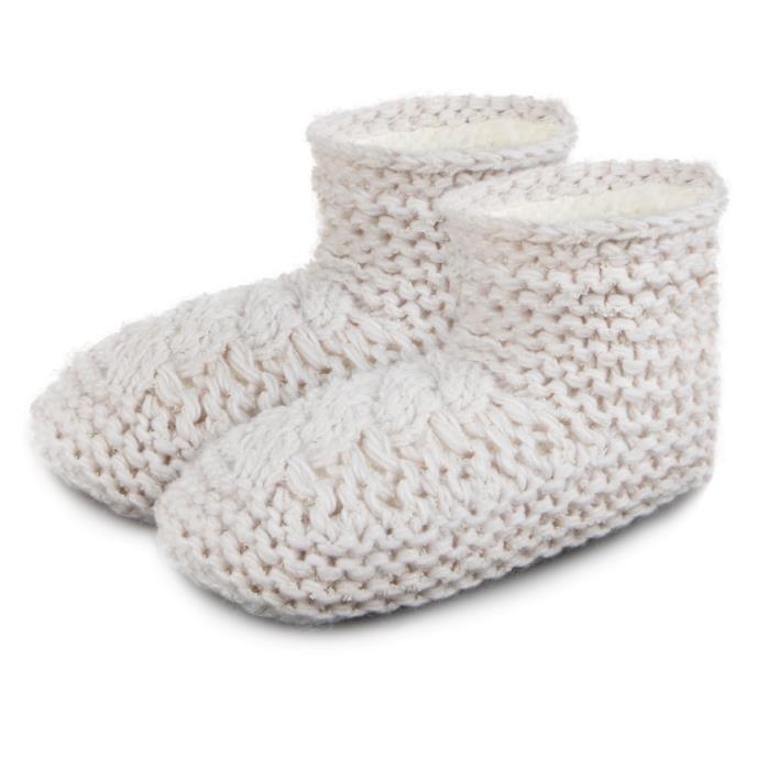 totes toasties® Ladies Chunky Knitted Booties Cream Extra Image 2